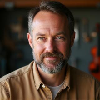 Porträt von Jakob Fischer in legerer Kleidung.